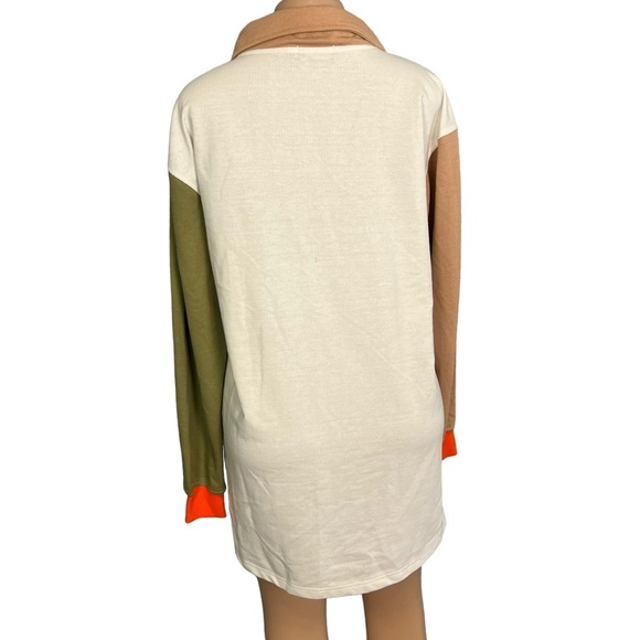 3/$30 🍂 PrettyLittleThing Stone Contrast Block Sweatshirt Dress - Picture 10 of 12